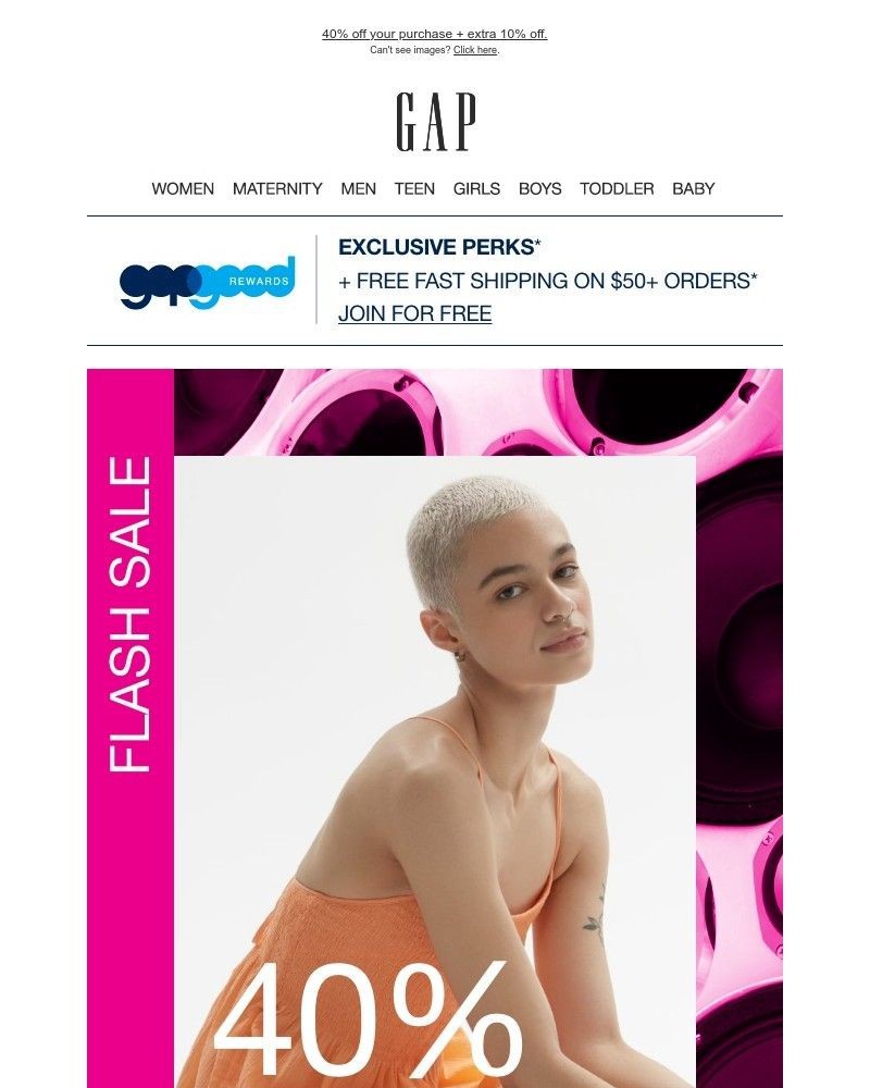 Screenshot of email with subject /media/emails/flash-sale-40-extra-10-off-your-purchase-1db492-cropped-11dca5c0.jpg