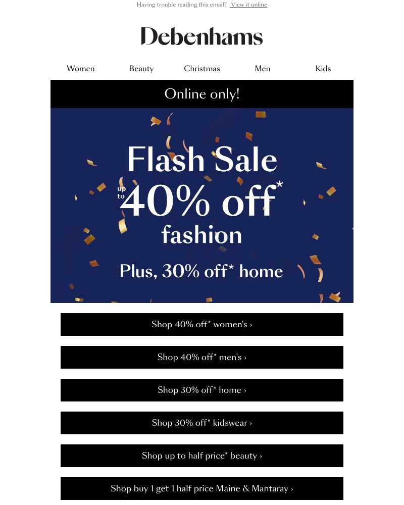 Screenshot of email with subject /media/emails/flash-sale-40-off-fashion-30-off-home-now-on-cropped-62c9b4a1.jpg