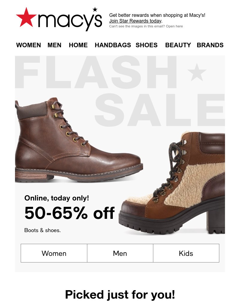 Screenshot of email with subject /media/emails/flash-sale-50-65-shoes-boots-for-your-winter-upgrade-f3da77-cropped-d3688f0b.jpg