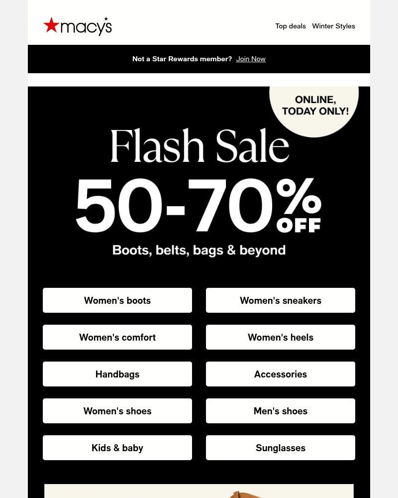 Screenshot of email with subject /media/emails/flash-sale-50-70-off-shoes-handbags-accessories-a0651f-cropped-95e50735.jpg