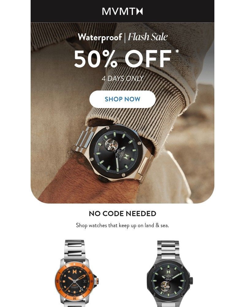 Screenshot of email sent to a MVMT Newsletter subscriber