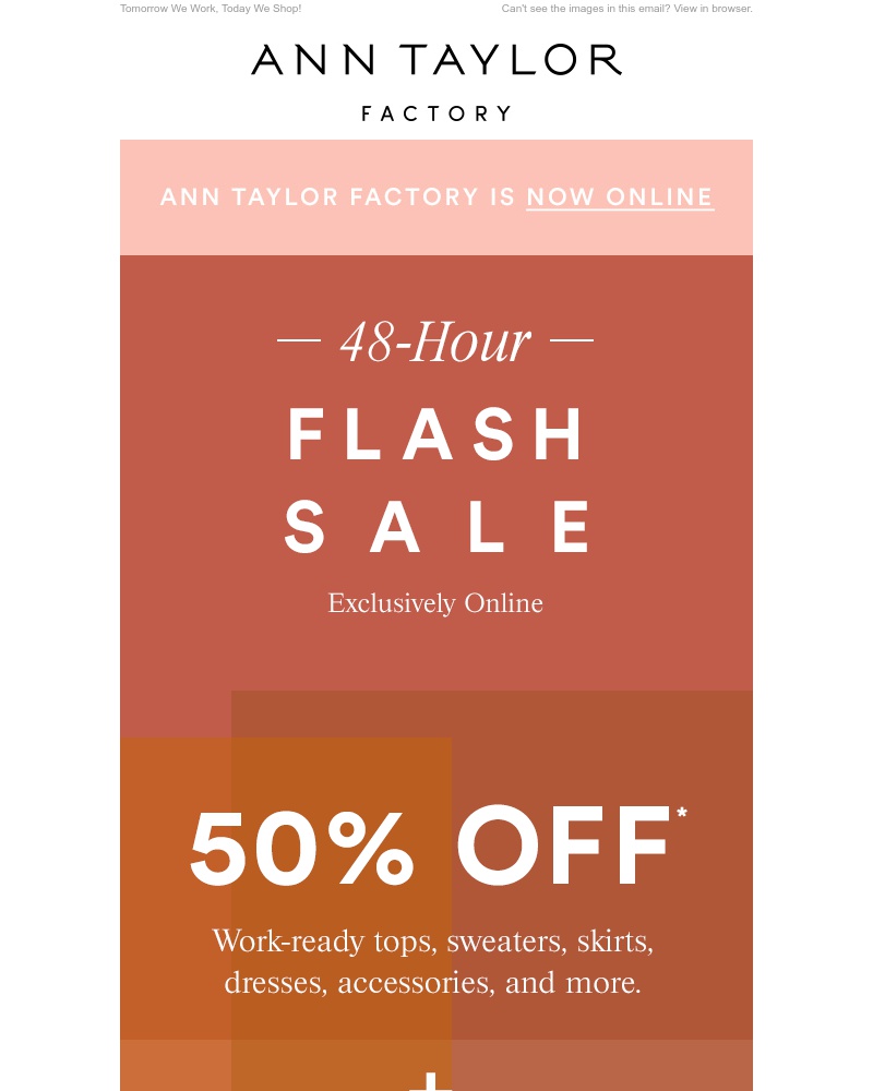 Screenshot of email with subject /media/emails/flash-sale-50-off-workwear-extra-15-cropped-755d4344.jpg