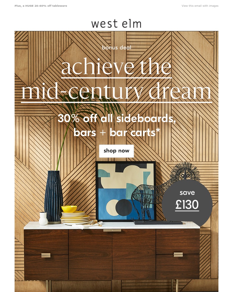 Screenshot of email with subject /media/emails/flash-sale-alert-30-off-all-sideboards-bars-bar-carts-cropped-4ec9ce44.jpg