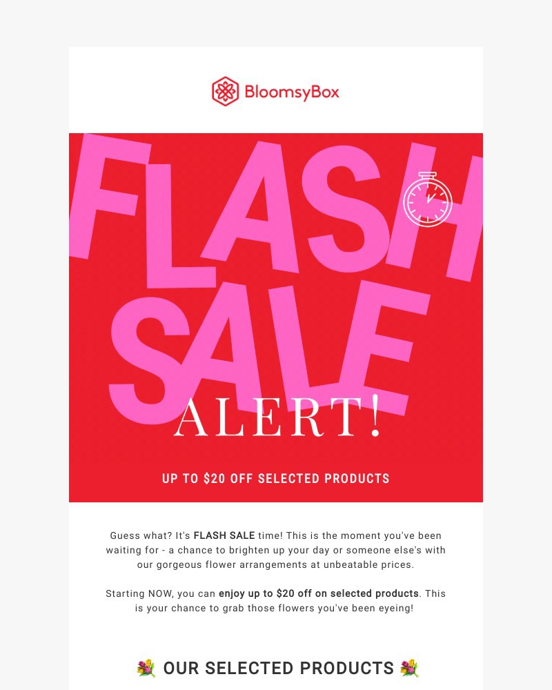 Screenshot of email with subject /media/emails/flash-sale-alert-save-up-to-20-on-selected-blooms-31ade7-cropped-370e10e7.jpg