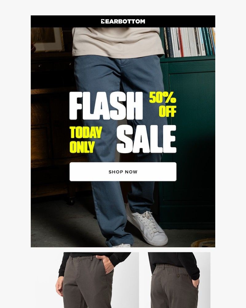 Screenshot of email with subject /media/emails/flash-sale-alert-stretch-chino-pant-031048-cropped-77c9aa7d.jpg