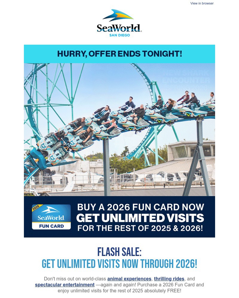 Screenshot of email with subject /media/emails/flash-sale-ends-tonight-9999-fun-card-for-unlimited-visits-through-2026-966d62-cr_HbIr7xK.jpg