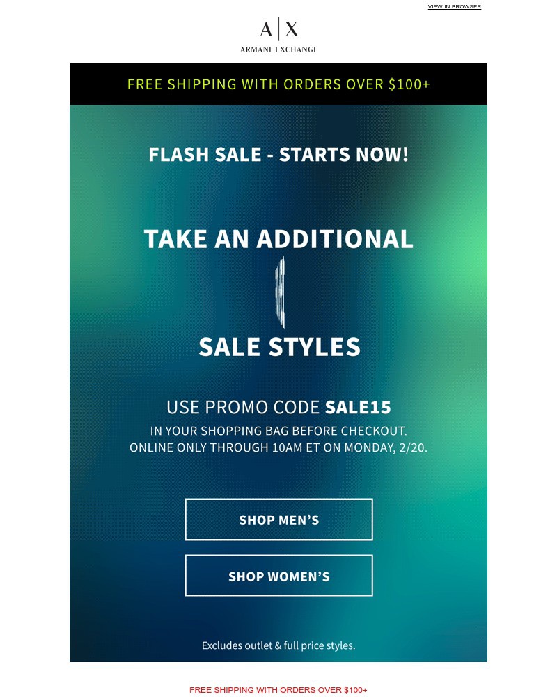 Screenshot of email with subject /media/emails/flash-sale-extra-15-off-starts-now-5ac19a-cropped-c5baef61.jpg