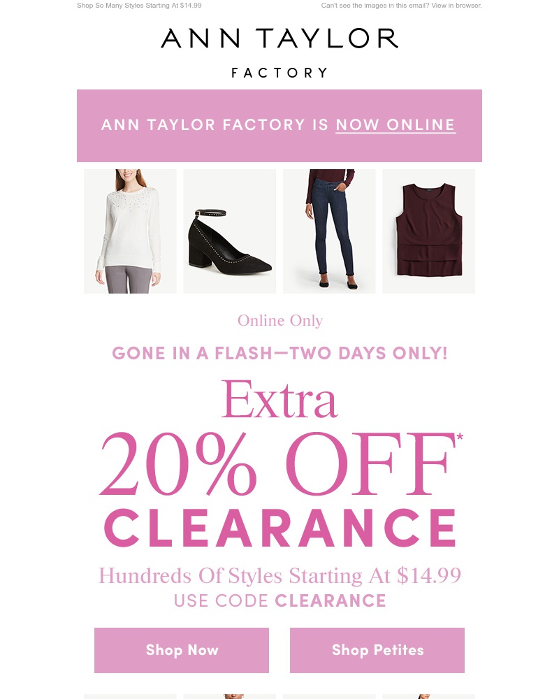 Screenshot of email with subject /media/emails/flash-sale-extra-20-off-hundreds-of-clearance-styles-cropped-daaa53fc.jpg