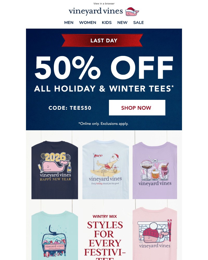 Screenshot of email with subject /media/emails/flash-sale-final-day-50-off-holiday-winter-tees-fdbafd-cropped-e173b496.jpg