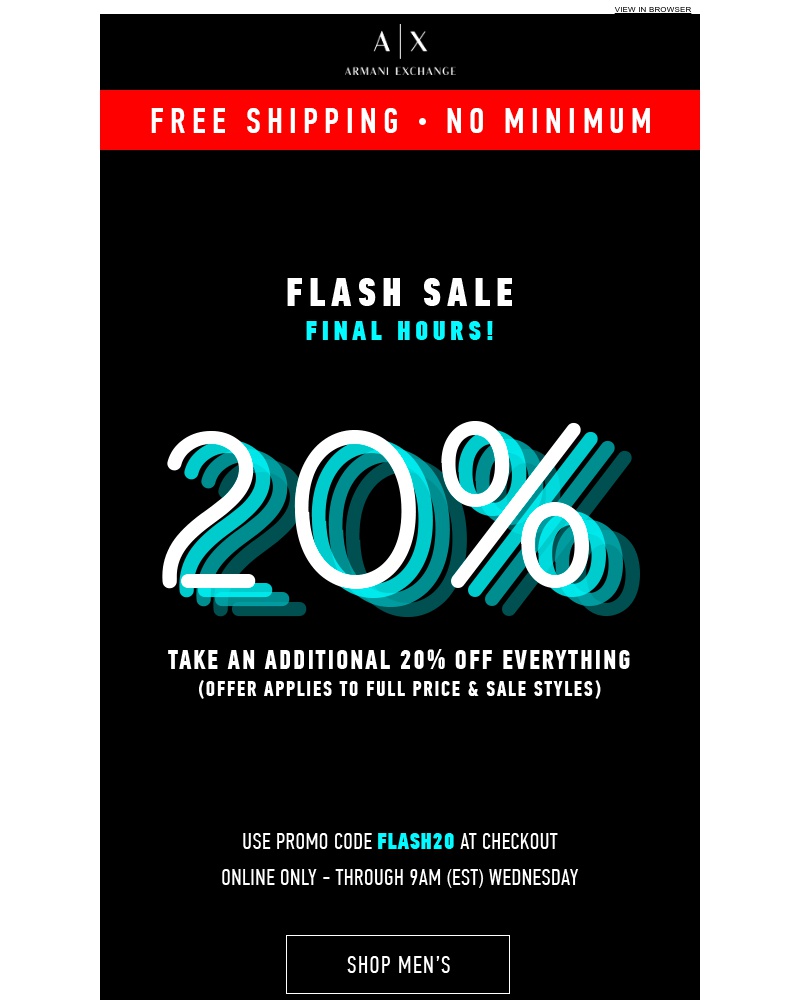 Screenshot of email with subject /media/emails/flash-sale-final-hours-additional-20-off-everything-cropped-136c390f.jpg