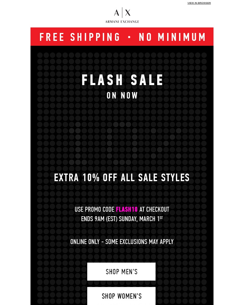 Screenshot of email with subject /media/emails/flash-sale-on-now-extra-10-off-all-sale-styles-cropped-55993624.jpg