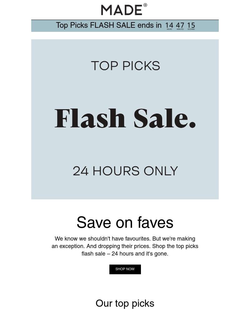 Screenshot of email with subject /media/emails/flash-sale-our-favourites-24-hours-cropped-63747111.jpg