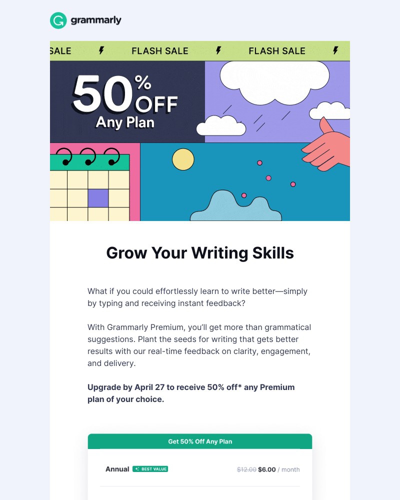 Screenshot of email with subject /media/emails/flash-sale-save-50-on-grammarly-premium-cf0ff4-cropped-fde9911c.jpg