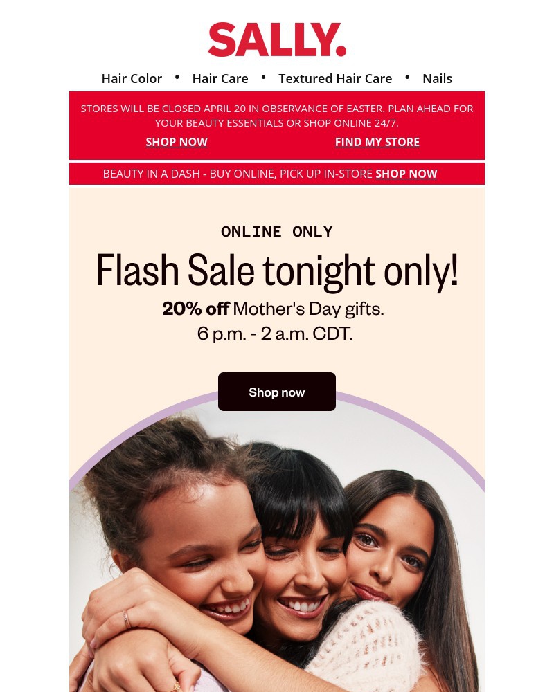 Screenshot of email with subject /media/emails/flash-sale-starts-now-20-off-mothers-day-gifts-online-only-6f8e80-cropped-314659e5.jpg