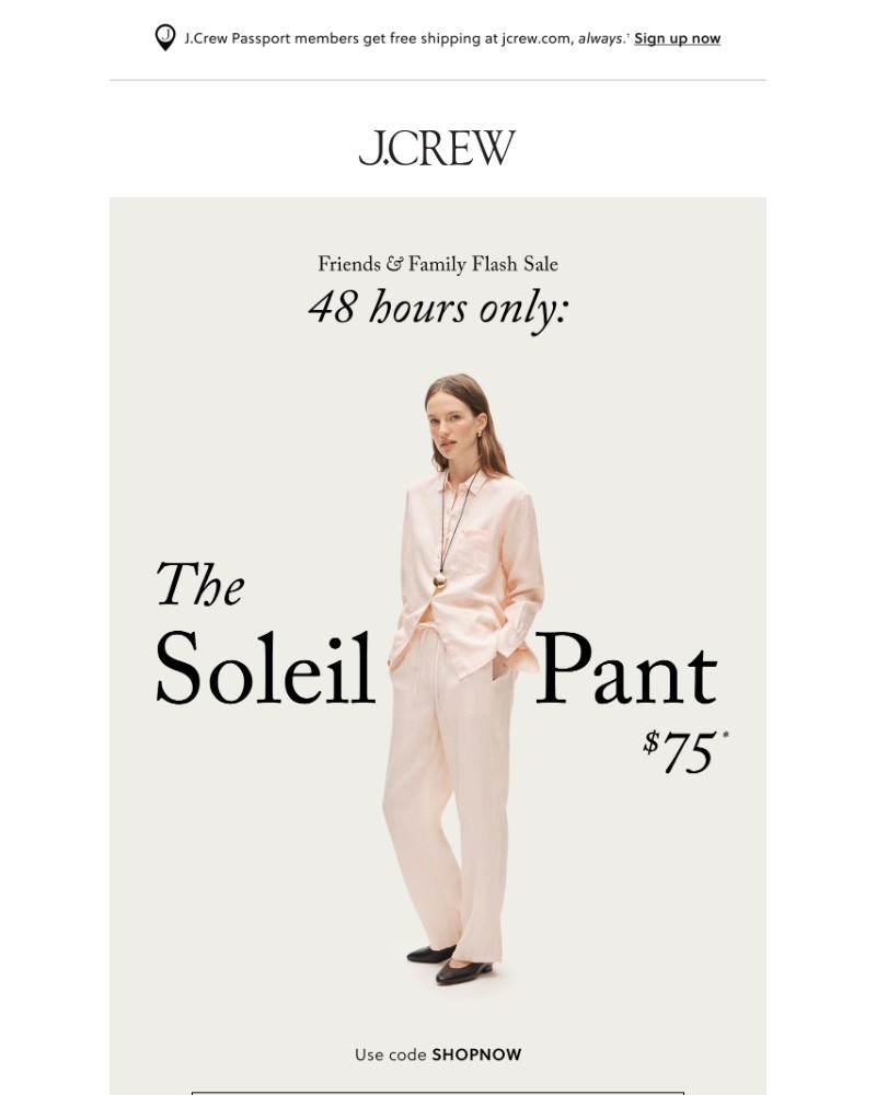 Screenshot of email with subject /media/emails/flash-sale-the-soleil-pant-75-032d25-cropped-e9cde0e1.jpg