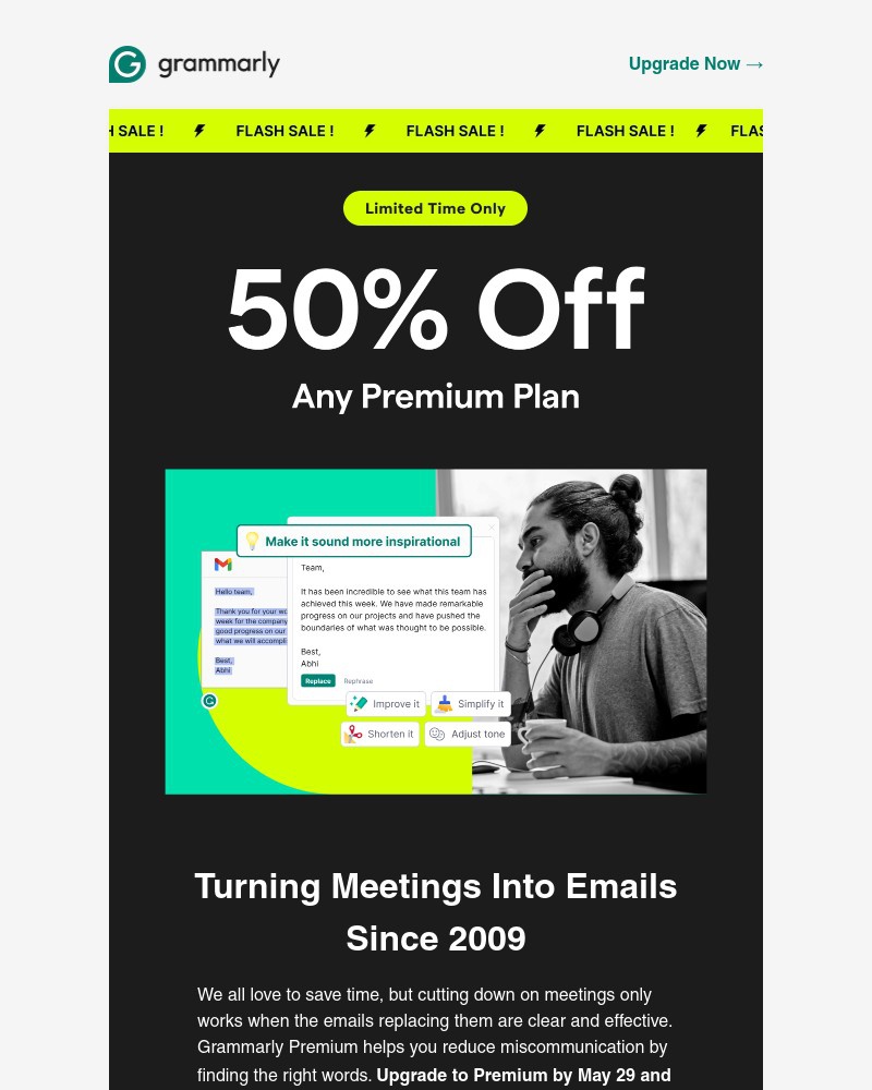 Screenshot of email with subject /media/emails/flash-sale-unlock-your-full-potential-with-50-off-premium-313a7e-cropped-f3bfe364.jpg