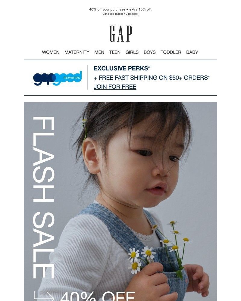 Screenshot of email with subject /media/emails/flash-sale-youve-scored-40-off-10-off-your-purchase-73ad82-cropped-d7d681d4.jpg