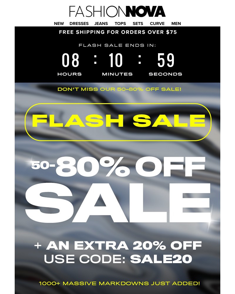 Screenshot of email with subject /media/emails/flash-saleextra-20-off-all-sale-d7e5f0-cropped-51344c37.jpg
