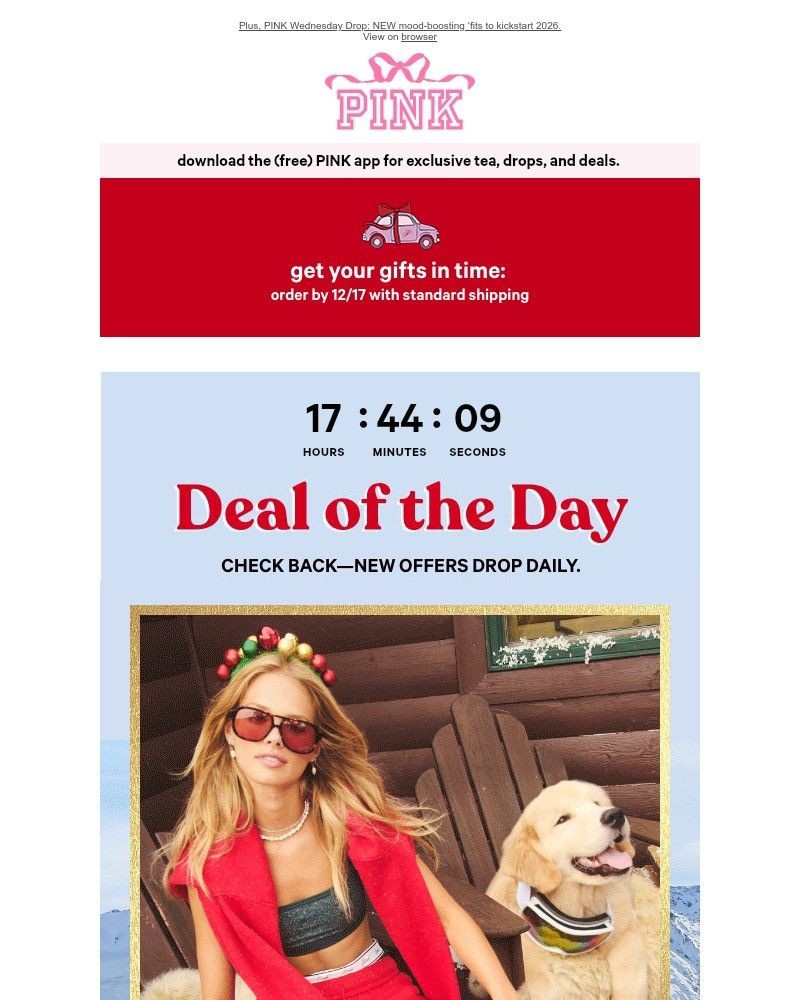 Screenshot of email sent to a Victoria's Secret Newsletter subscriber