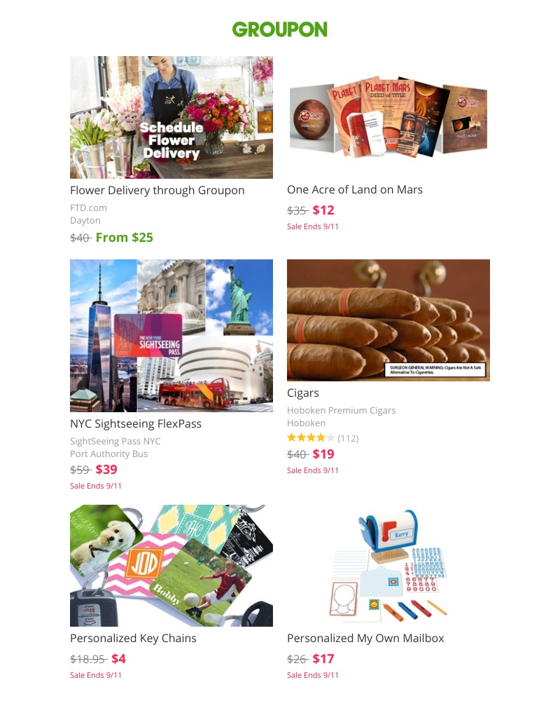 Screenshot of email with subject /media/emails/flower-delivery-through-groupon-one-acre-of-land-on-mars-nyc-sightseeing-flexpass_67Fu5qu.jpg