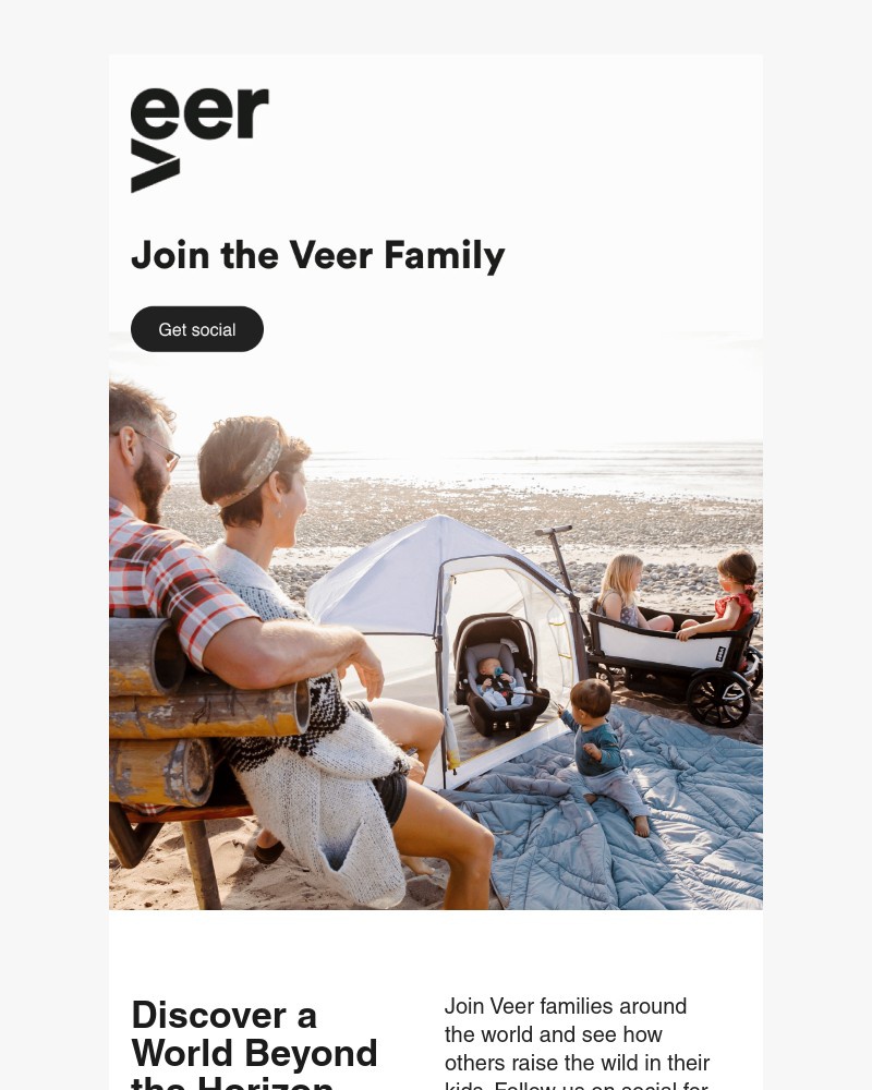 Screenshot of email sent to a Veer Newsletter subscriber