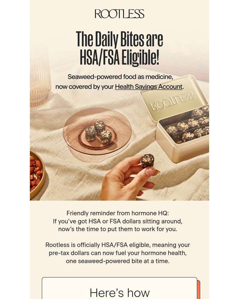 Screenshot of email sent to a Rootless Newsletter subscriber