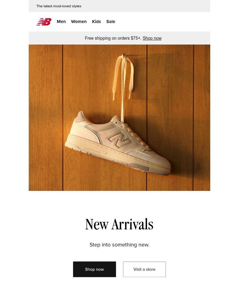 Screenshot of email sent to a New Balance Newsletter subscriber