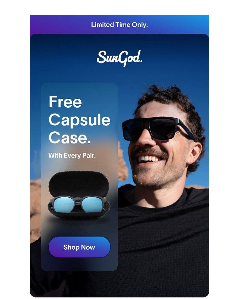 Screenshot of email sent to a SunGod Newsletter subscriber