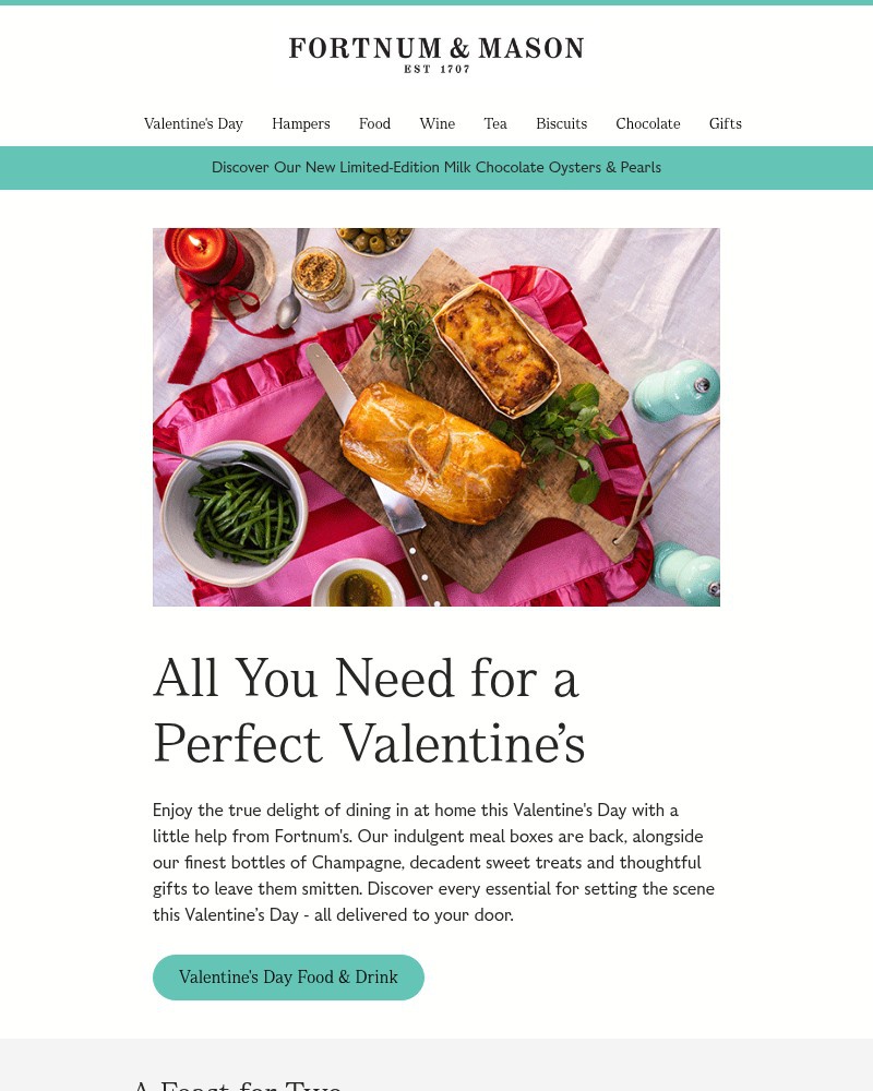 Screenshot of email sent to a Fortnum & Mason Newsletter subscriber