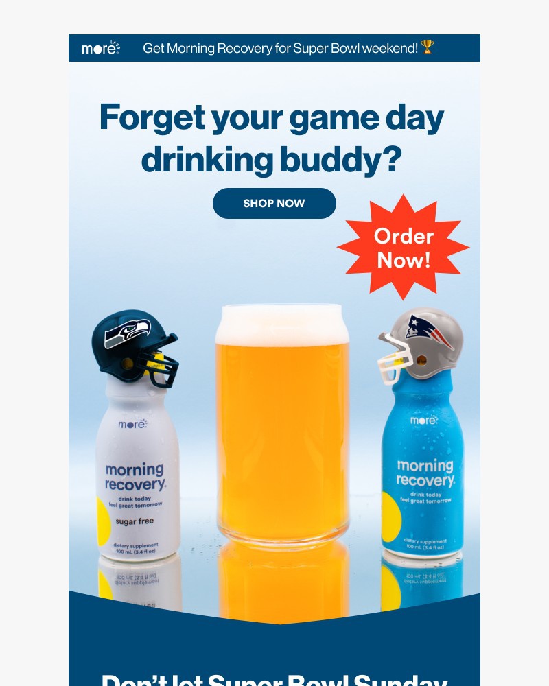 Screenshot of email sent to a Morning Recovery Newsletter subscriber