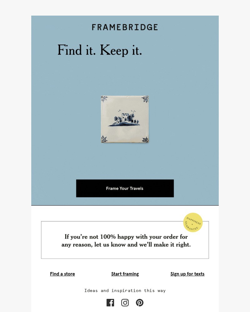 Screenshot of email sent to a Fleur & Bee Customer