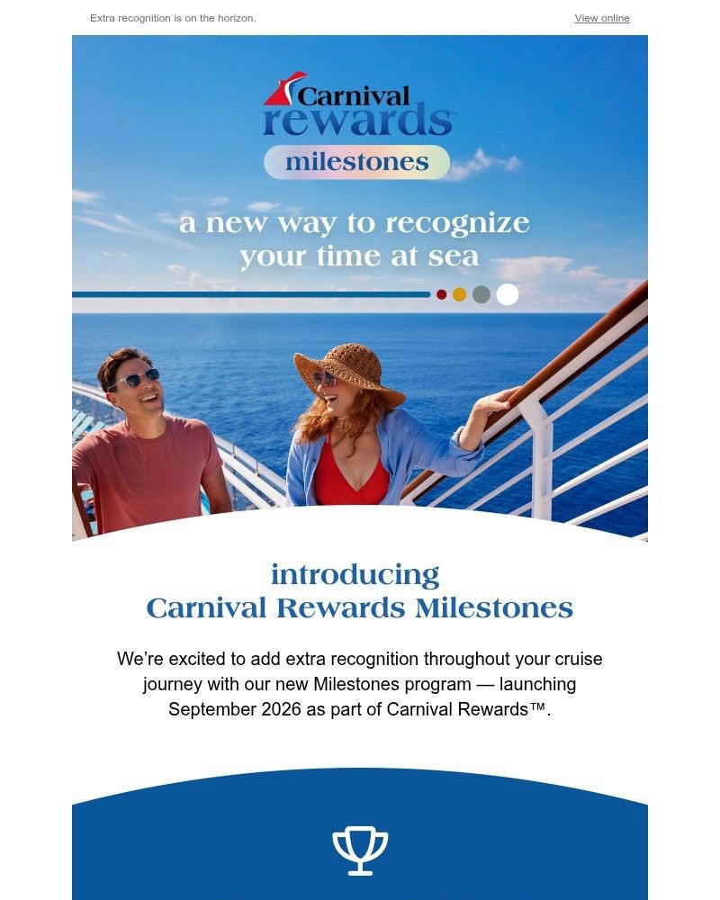 Screenshot of email sent to a Carnival Cruise Line Registered user