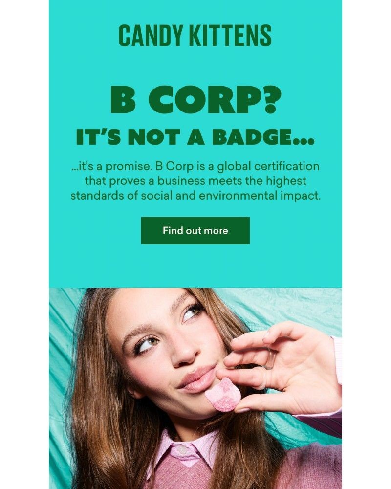 Screenshot of email sent to a Candy Kittens Newsletter subscriber