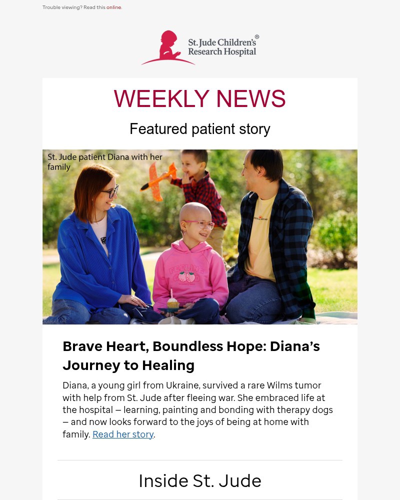 Screenshot of email with subject /media/emails/fred-your-weekly-update-and-patient-spotlight-on-diana-7e9586-cropped-43f6a4ae.jpg