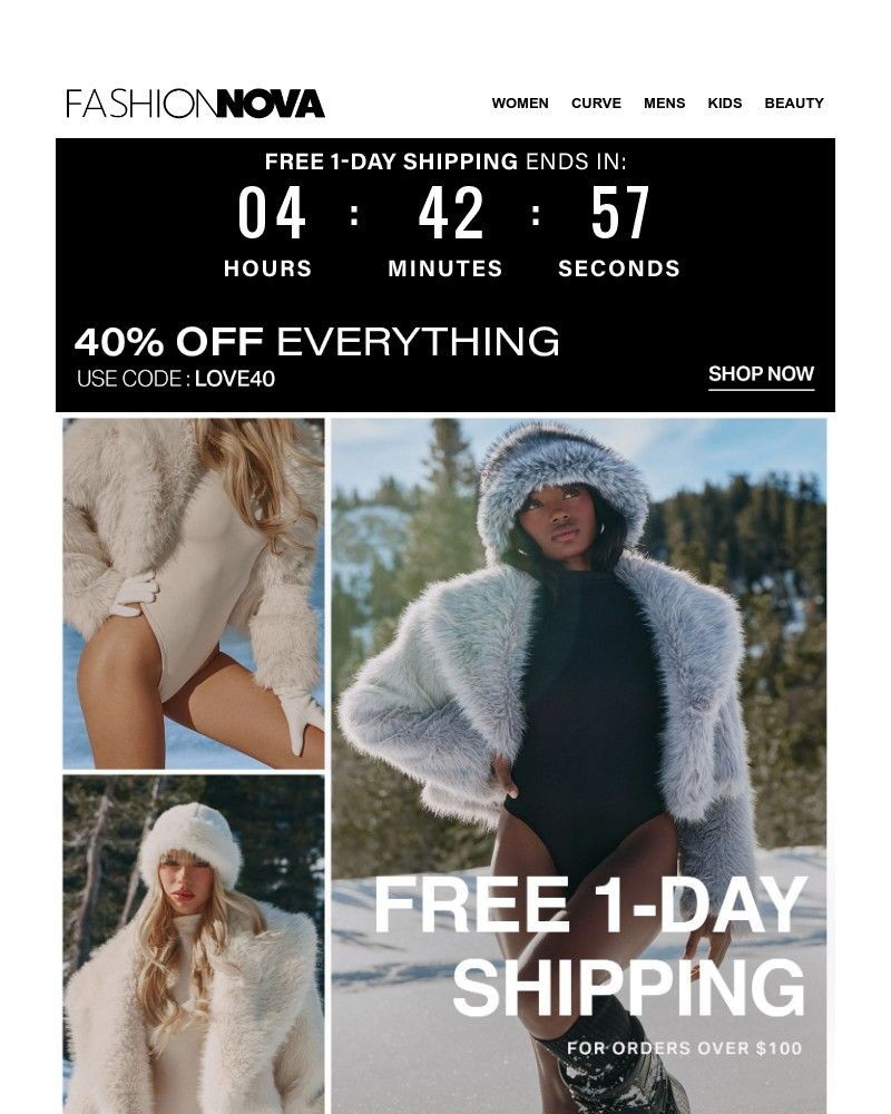 Screenshot of email sent to a Fashion Nova Registered user