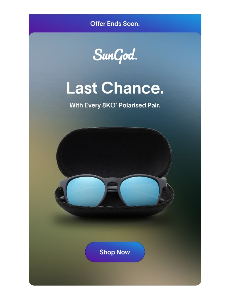 Screenshot of email sent to a SunGod Newsletter subscriber