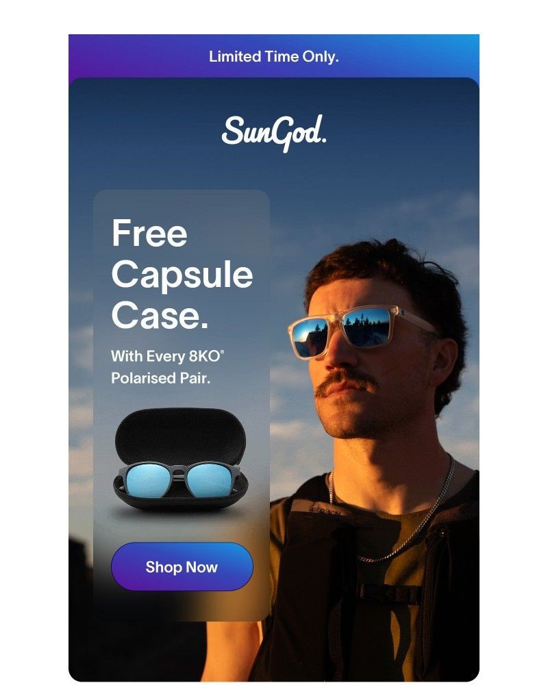 Screenshot of email sent to a SunGod Newsletter subscriber