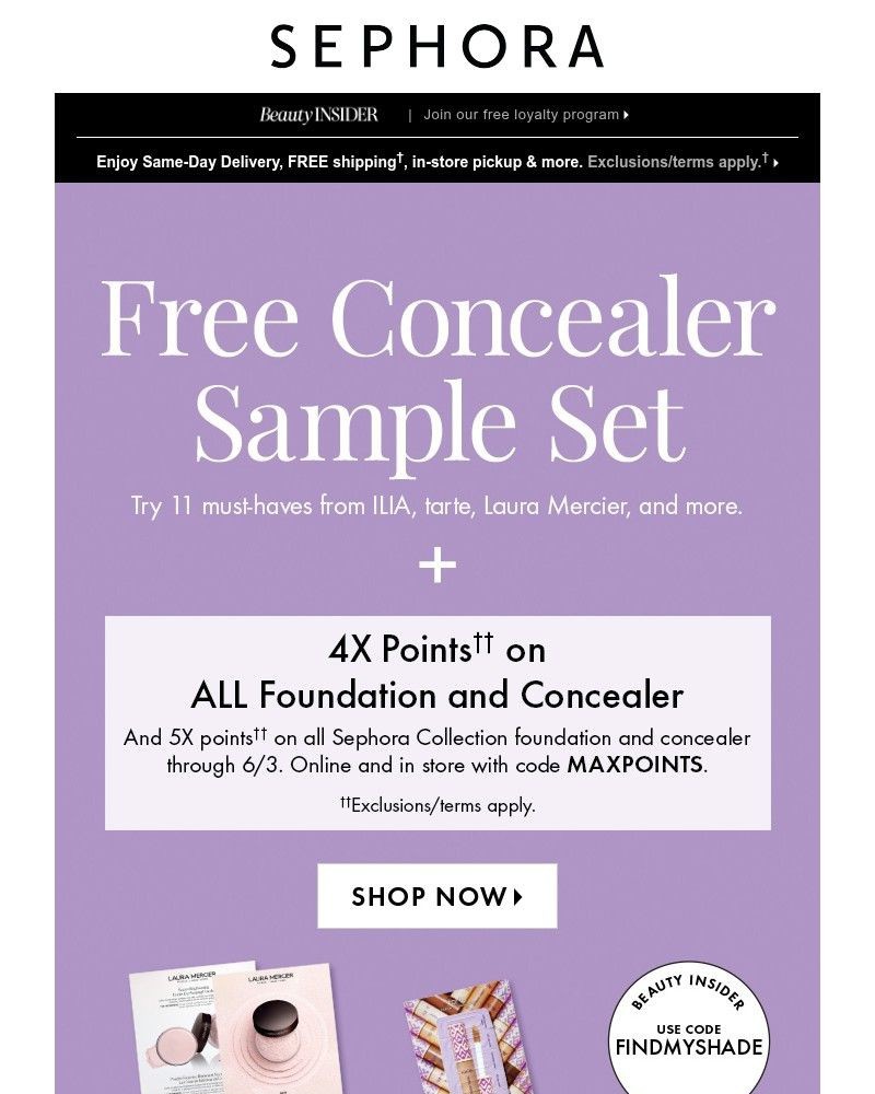 Screenshot of email with subject /media/emails/free-concealer-sample-set-with-45-min-spend-154089-cropped-c73cd710.jpg