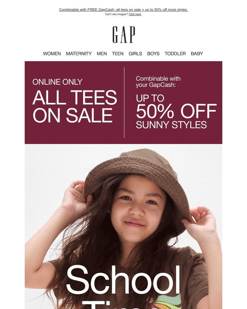 Screenshot of email with subject /media/emails/free-gapcash-all-tees-on-sale-up-to-50-off-more-fd3d97-cropped-090101e2.jpg