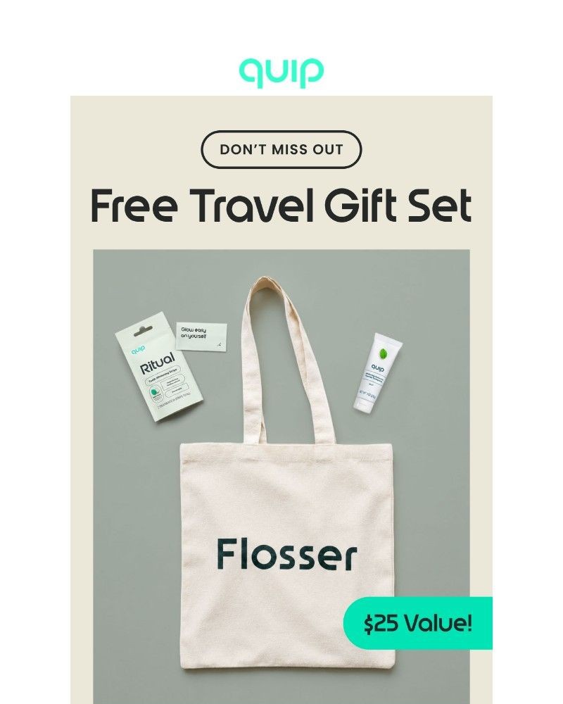 Screenshot of email sent to a Quip Newsletter subscriber