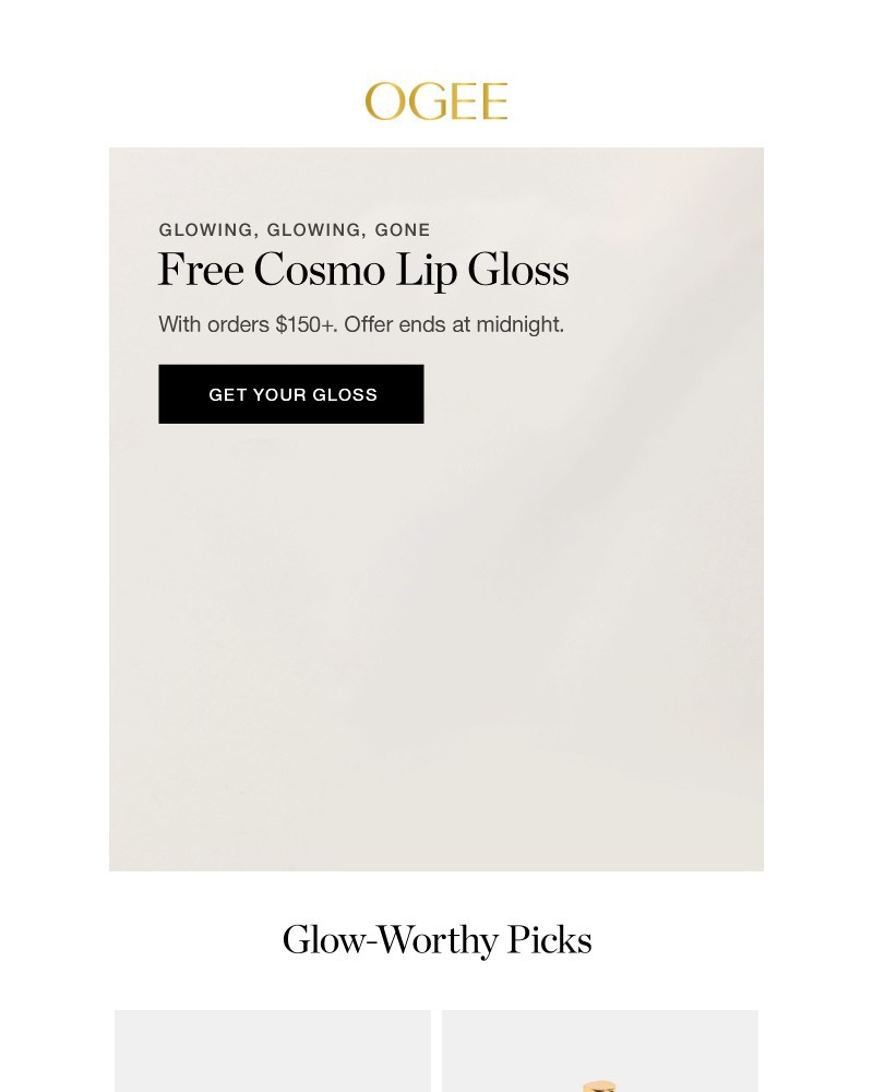 Screenshot of email sent to a Ogee Newsletter subscriber