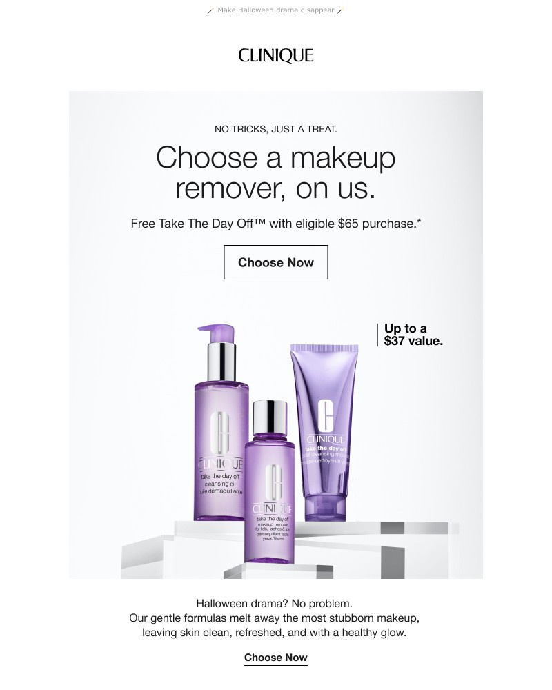 Screenshot of email sent to a Clinique Newsletter subscriber