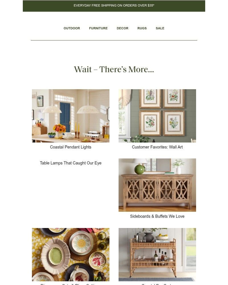 Screenshot of email sent to a Birch Lane Newsletter subscriber