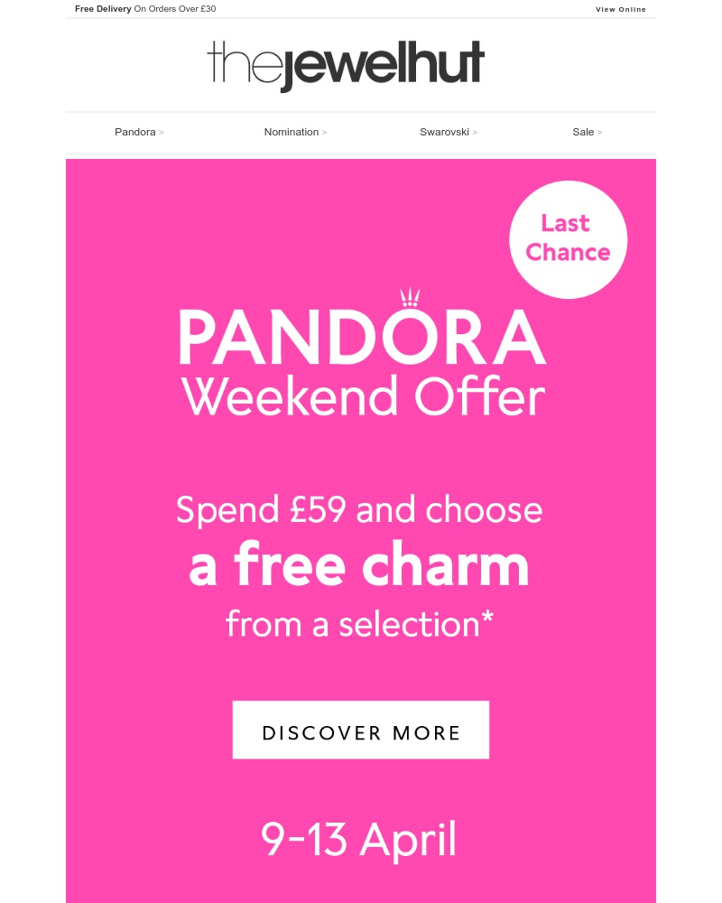 Screenshot of email with subject /media/emails/free-pandora-charm-last-chance-1-cropped-6fb9030e.jpg