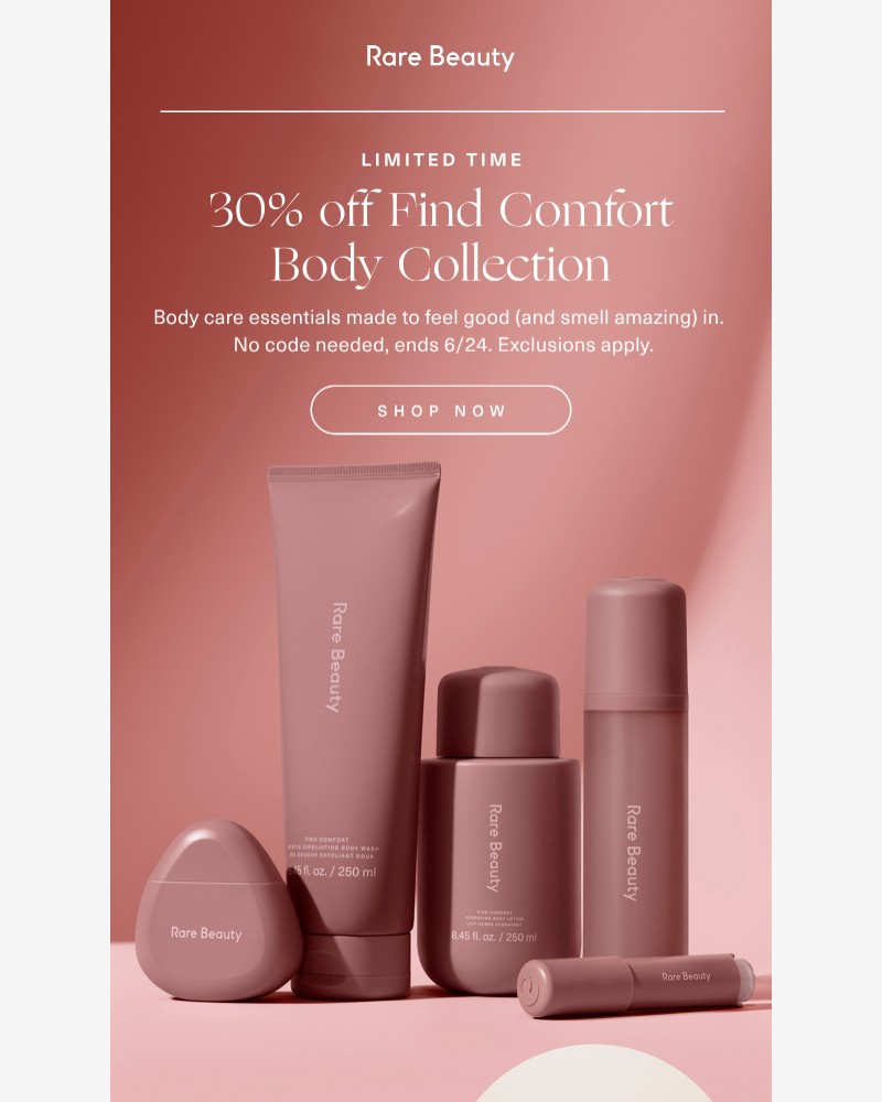Screenshot of email sent to a Rare Beauty Newsletter subscriber