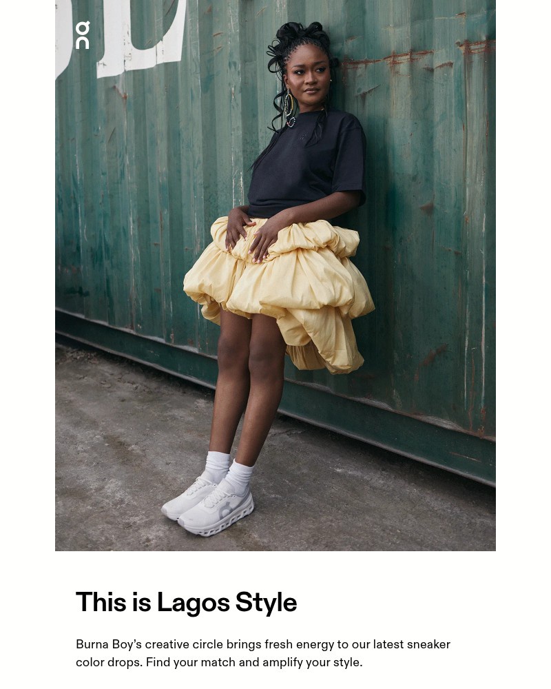 Screenshot of email sent to a On Newsletter subscriber