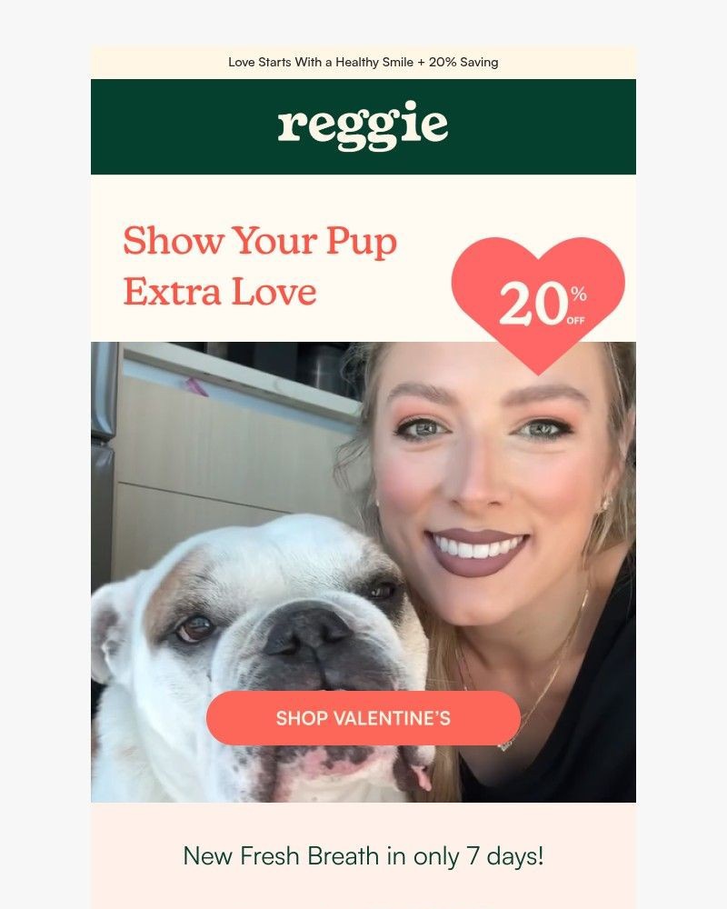 Screenshot of email sent to a reggie Newsletter subscriber