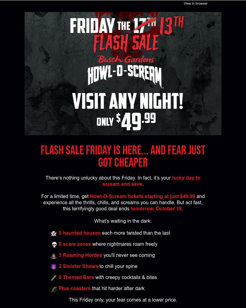 Screenshot of email with subject /media/emails/friday-13th-flash-sale-tickets-as-low-as-4999-hurry-offer-ends-tomorrow-f45e10-cr_REitWsQ.jpg