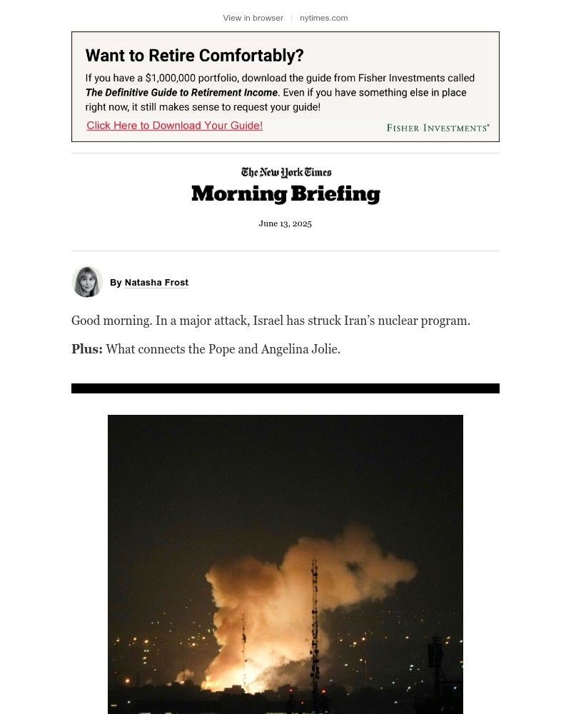 Screenshot of email with subject /media/emails/friday-briefing-israel-attacked-irans-nuclear-program-832327-cropped-d1a2eb03.jpg