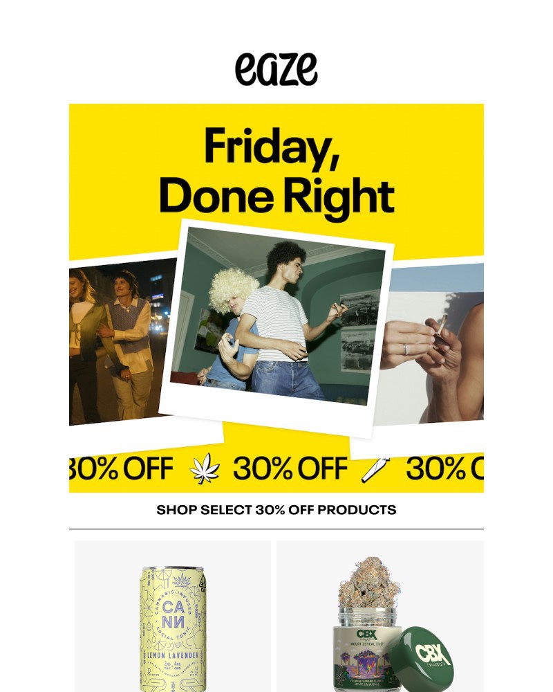 Screenshot of email sent to a Eaze Registered user